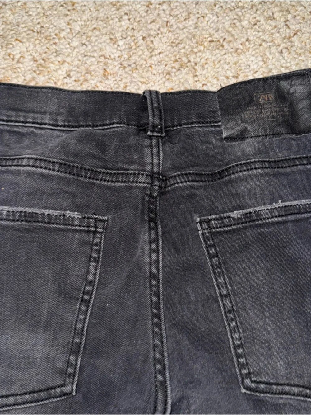 ZARA Girls Black Slim Straight Jeans Size 13-14 Dark‎ Wash Stretch Denim